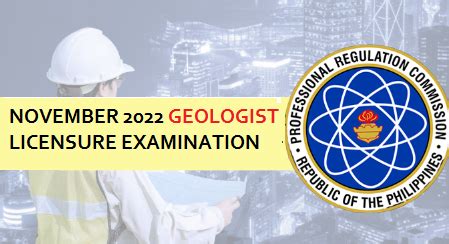 November 2022 Geologist Licensure Examination Results Released on .